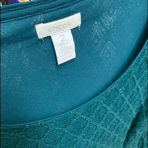 Chicos teal green top size 2 large